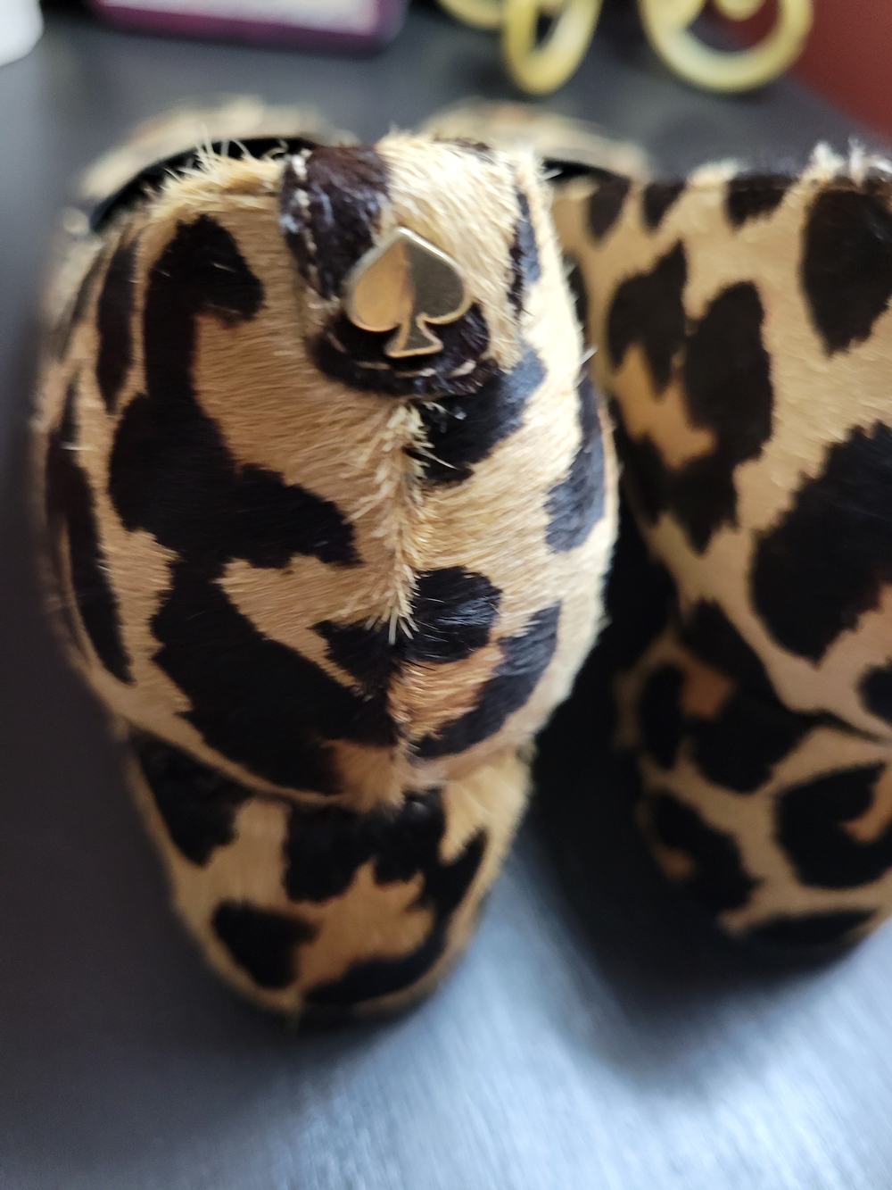 kate spade Leopard Print Round-Toe Block Heel Pumps - Tan & Black - Picture 3 of 7